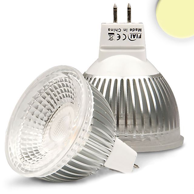 MR16 LED szpot fényforrás, COB, 6W, üveg, 70°, meleg fehér, dimmelhető