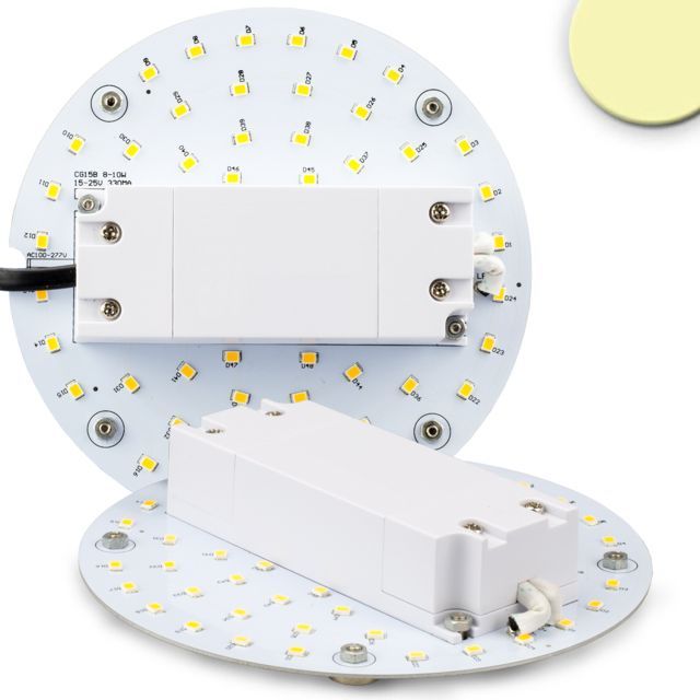 LED átszerelő áramköri lap, 130 mm, 9W, mágnessel, meleg fehér