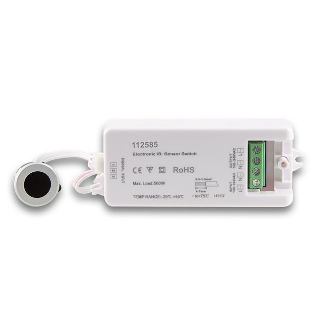 Törlőkapcsoló érzékelőfejjel, ezüst, törlési távolság 6cm, 230V, 500VA