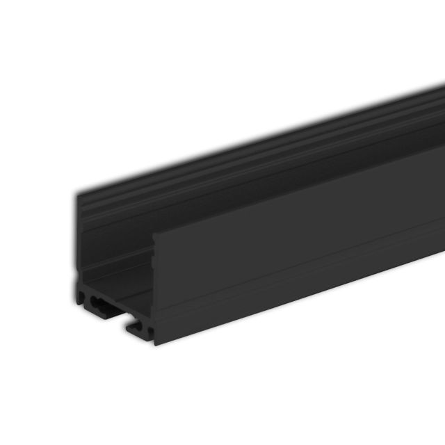 LED Surface mounted profile SURF16 aluminium black powder coated, 200cm