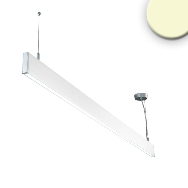 LED függesztett lámpa Lineáris Up&Down 1200, 40W prizma, lineáris és 90° csatlak. fehér, meleg fehér