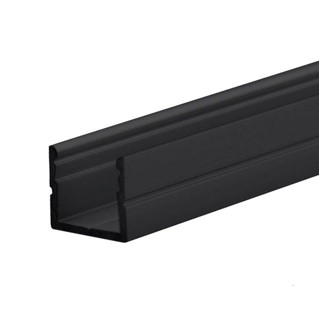 LED konstrukciós profil SURF8 alumínium fekete RAL 9005, 200cm