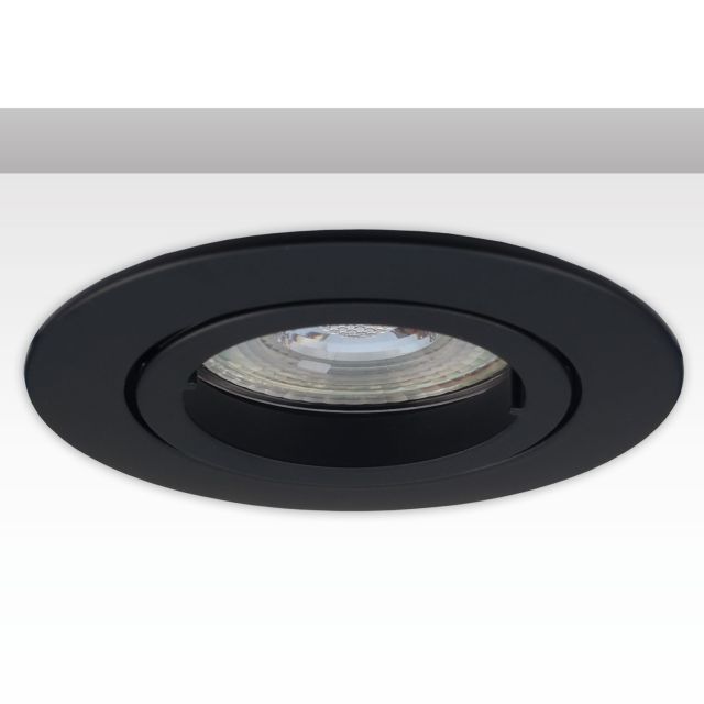 Installation frame round, hole 68mm, alu black, for GU10/MR16 spots