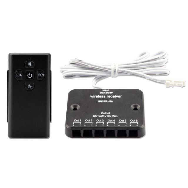 MiniAMP LED touch/radio PWM dimmer, 1 channel, 12-24V DC 5A, incl. remote control