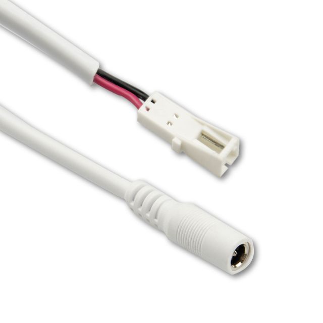 Adapter kerek dugóval female a MiniAmp female-aljzat, 10cm, fehér