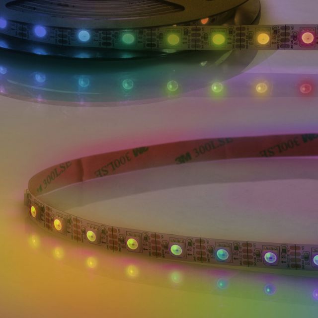 LED WS2815 Digitális SPI flexibilis szalag, 12V DC, 8W, IP20, RGB, 5m tekercs, 60 LED/m