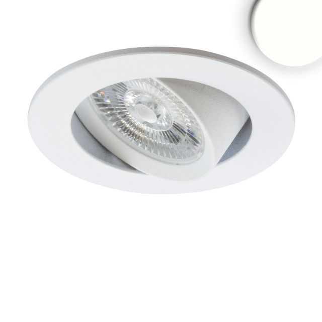 LED recessed luminaire Slim68 MiniAMP white, round, 8W, 24V DC, neutral white, dimmable