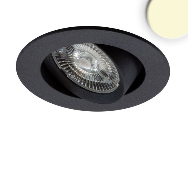 LED süllyesztett lámpa Slim68 MiniAMP fekete, kerek 8W, 24V DC, meleg fehér, dimmelhető