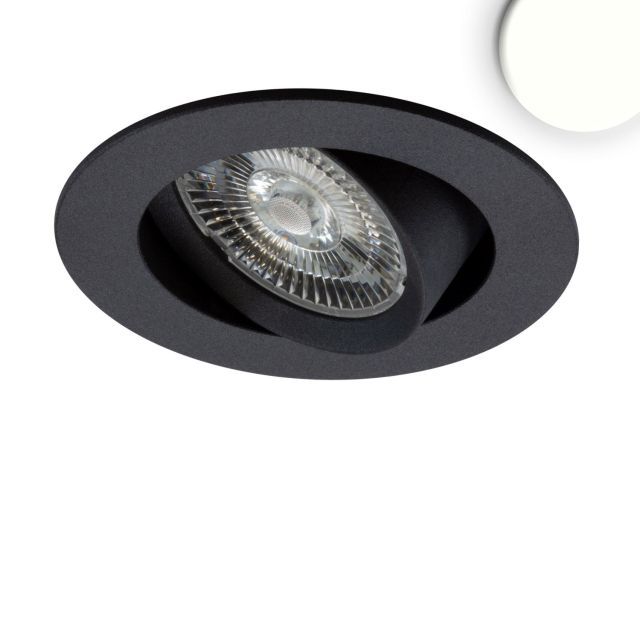 LED süllyesztett lámpa Slim68 MiniAMP fekete, kerek, 8W, 24V DC, semleges fehér, dimmelhető
