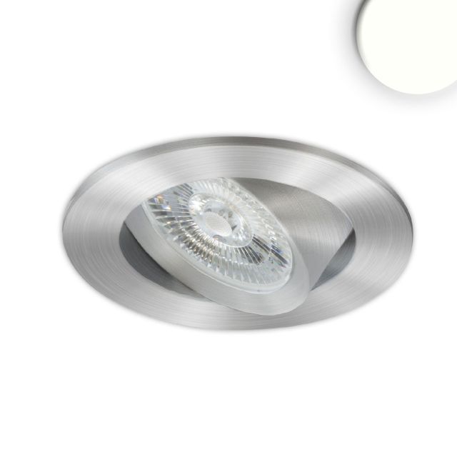 LED süllyesztett lámpa Slim68 MiniAMP csiszolt alumínium, kerek, 8W, 24V DC, semleges fehér, dim.