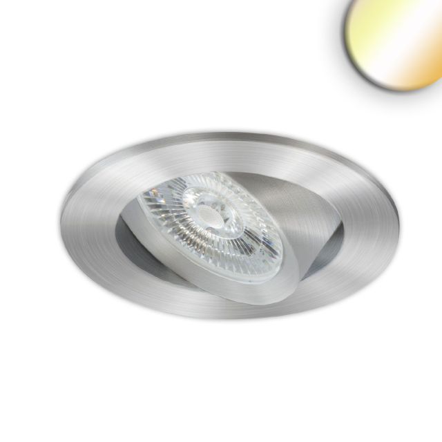 LED süllyesztett lámpa Slim68 csiszolt alumínium, kerek, 6W|6W, 24V DC, fehér dinamikus 2700-5700K