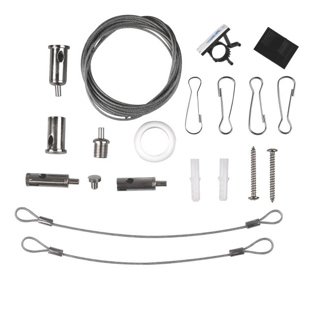 Kábel felfüggesztéss dupla csúszókapoccsal lineáris lámpatesthez, 20-160cm, 1 pár