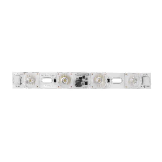 LED-modul fénydobozokhoz, 9x19°, 215x25x13,4mm, 24V DC, 7500K, 4 LED, 3,5W/LED, IP20