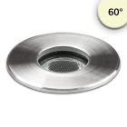 LED Recessed spotlight, stainless steel, 2W, 60°, IP67, 12V AC/DC, warm white