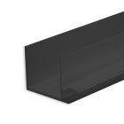 LED Drywall profile shadow gap 8, black powder coated RAL 9005, 200cm