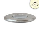 LED inground light, round 55mm, stainless steel, 12-24V, IP67, 3W, 10°, warm white
