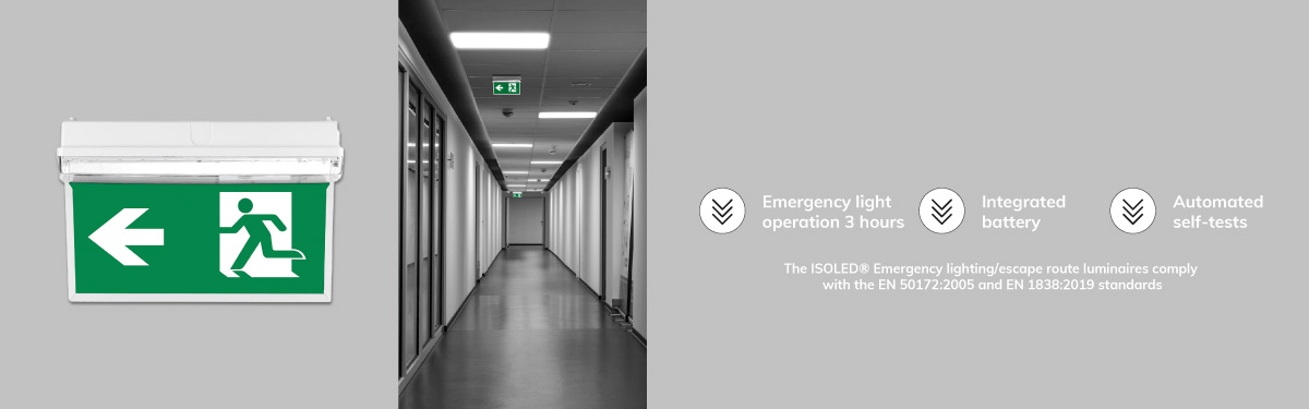 LED emergency light/escape route luminaires